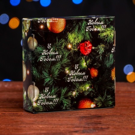 Gift box team with the window "Happy Christmas", 11.5 x 11.5 x 3 cm-6