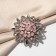 Clip for a scarf “flower” elegant, the color of the rainbow pink in silver