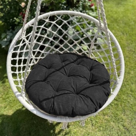 Pillow for swing "Tina", diameter 60 cm, black color-1