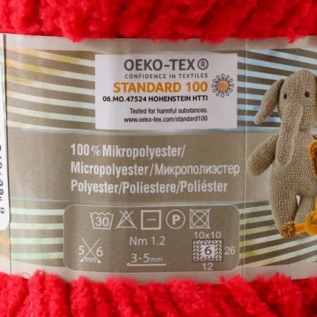 Yarn "Softy Plus" 100% micropoliester 120m/100g (56 red)-3