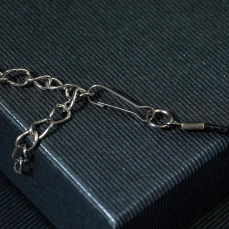 Unisex "Amulet" in a circle, color black silver on a black lace, 48 cm-3