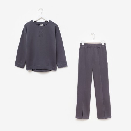 Children's costume (sweatshirt, trousers) minku color gray, height 152-5