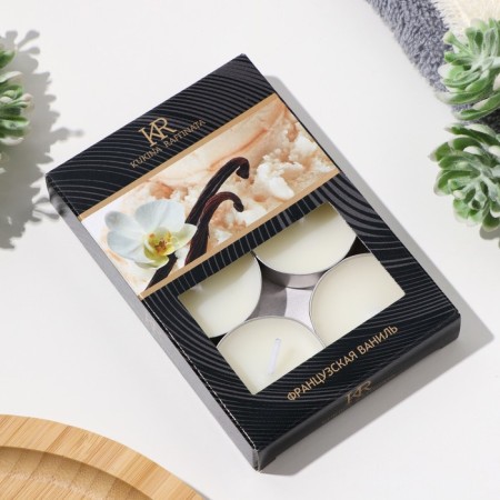 A set of tea candles flavored "French vanilla" in a gift box, 6 pcs-7