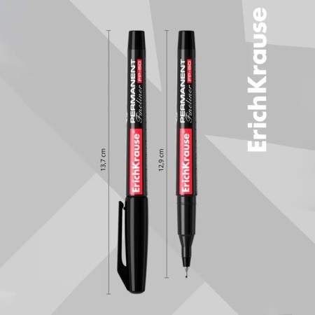 Marker - permanent Erichkrause FP -50, 0.6 mm, alcohol -based ink, light -resistant and waterproof, for any surfaces, black-2