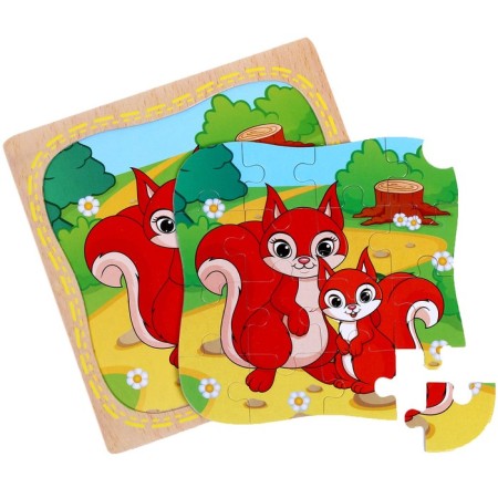 Puzzle in the frame "Belchok and Mom"-1