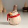 Souvenir Ceramics "A Puffy Snowman in the cylinder and red scarf" 4.5x4.5x6.9 cm