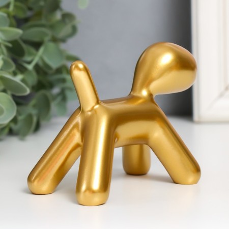 Souvenir Polystone "Dog" gold 10x7.8x5.4 cm-2