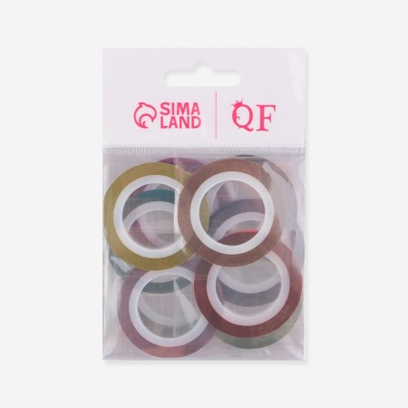Adhesive tape for decor "shit", 10 pcs, 1 mm, 10 m, color mix-3