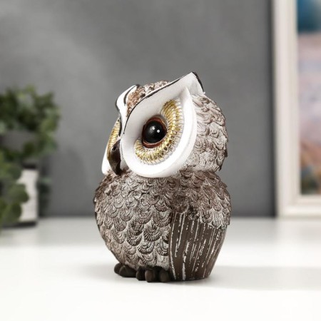 Souvenir Polystone "Owl with golden eyes" MIX 13x9.5x6.5 cm-2