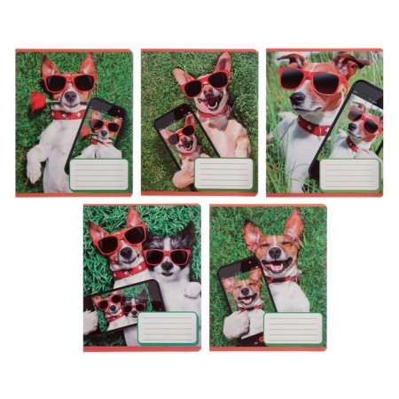Notebook of 12 sheets in the slanting line "Selfidog", cover coated paper, VD-LUS, Block No. 2 (gray sheets), mix