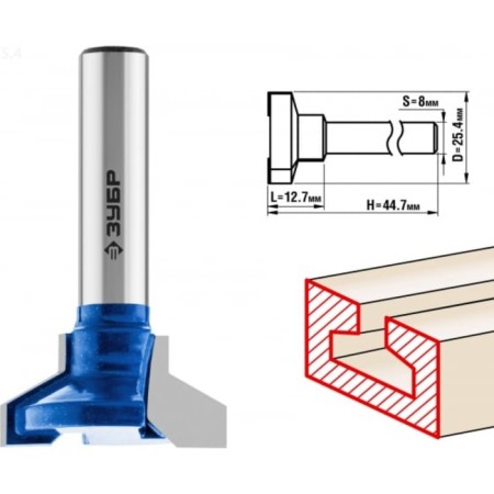 Frases groove bison 28750-25.4, T-shaped No. 2, h = 12.7 mm, 25.4 x 12.7 mm