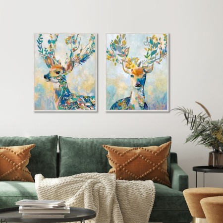 Reproduction of the picture "Multi-colored deer No. 1", 40x50 cm, frame 20-001d-4