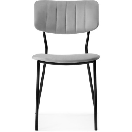 Stol on a metal frame FIER Metal/velor, black/gray 46x60x82 cm-1