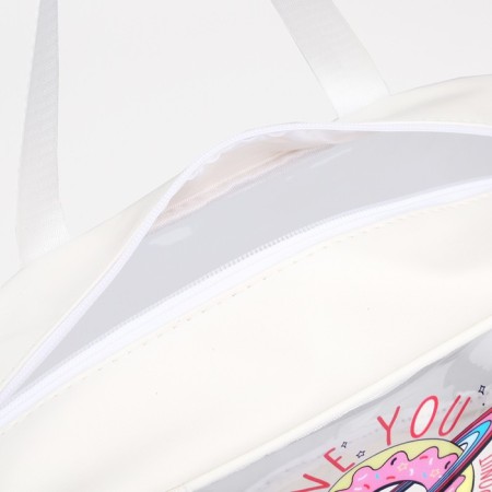 Cosmetic bag with lightning, white color-2