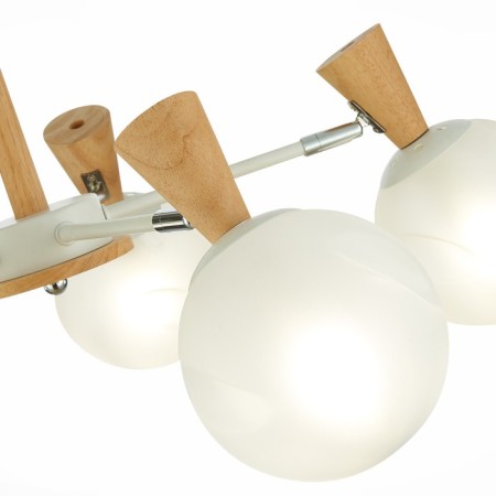 Ceiling EVOLUCE lamp. Sle220702-05. Catania. 5x40 watts, E14, 59x59x33.5 cm, white color, light tree-7