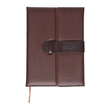 Dated diary 2024 A5 176 sheets, Devente.tudor, firm cover of artificial leather, lies, cream block 70 g/m2, brown