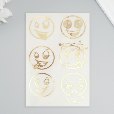 Stickers (stickers) "Smiles" 10x15 cm, color gold, 5-311