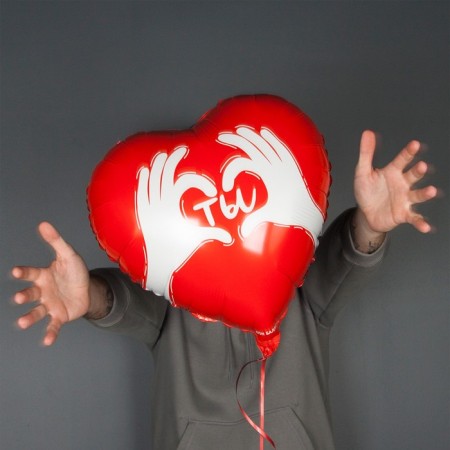 Foil ball 18 "You. Palmes with love", heart, red, 1 pc.-1