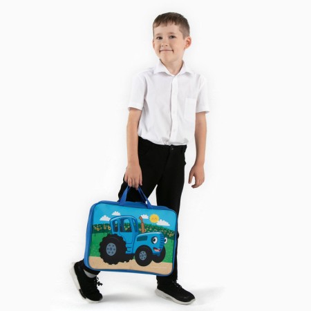 Folder with handles textile A4, 350x270x100 mm, blue tractor-7