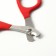 Kogerez scissors with an elongated fingertips, a hole of 7 mm, red