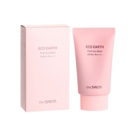 Cream-base for faces sunscreen with a kalamin powder Eco Earth Pink Sun Base SPF 50+-1