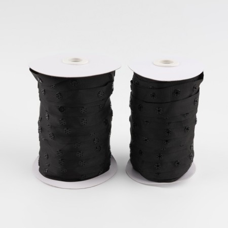 Braid with buttons, 25-25-50 mm, 17 mm × 45 ± 1 m, black color-6