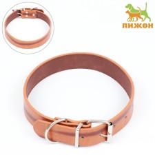 A collar with a lining of pressed leather, 59 x 3 cm, Osh 41-51 cm, brown