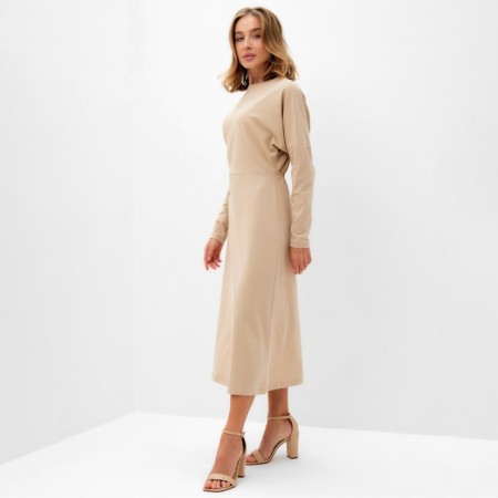 Dress female knitwear minku: Basic line beige color, rr 42-4
