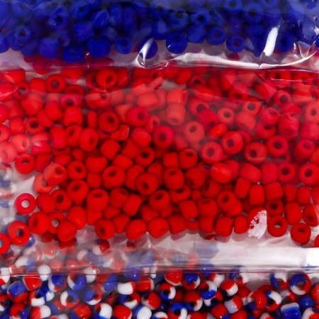 Round beads 6/0 "Russia" 4 colors x 20 g 20x8x0.7 cm-1