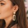Earrings Metal "Caribbean" rectangular, color gold