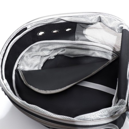 Backpack for carrying animals, laying out, 32 x 84 x 44 cm, black/transparent-14