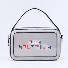 Bag Cross-Bodi with a zipper, gray color