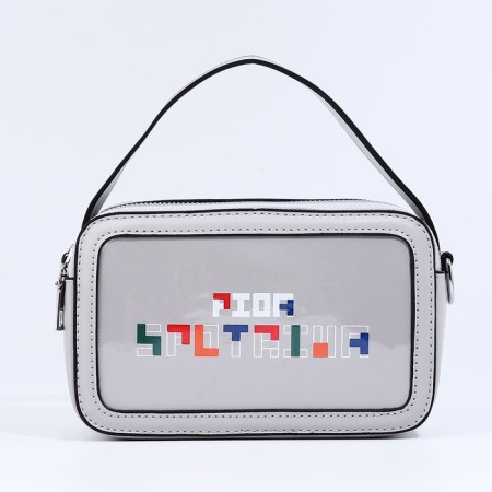 Bag Cross-Bodi with a zipper, gray color