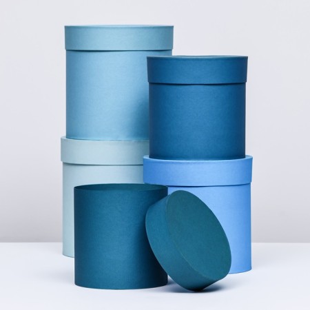Set of round boxes 5 in 1, "malachite", 20 x 20 x 20 - 14 x 14 x 14 cm-1
