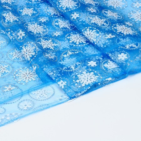Organza flap, with a snowflake pattern, 100 × 150 cm-1