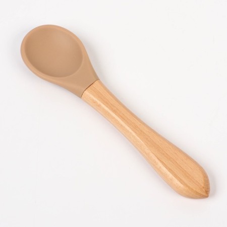 Set for feeding: bib, plate on the suction cup, spoon, m & b, beige-8