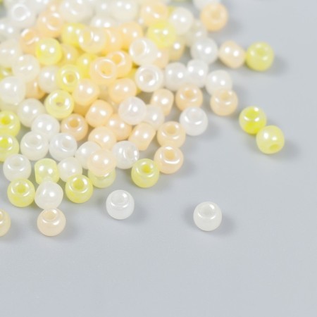 Glass beads 6/0 "yellow melange" 10 g-1