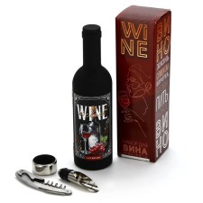 Gift set for the wine mini: aerator, corkscrew, cap for a bottle of wine 