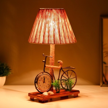 Table lamp with a clock "Bicycle" E14 15W 19x18x35 cm-1