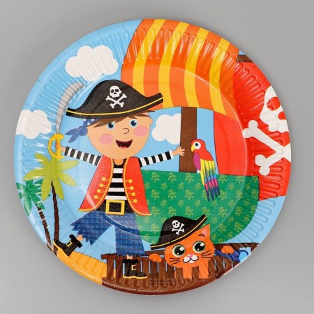 Disposable paper plate "Pirate" (18 cm)-1