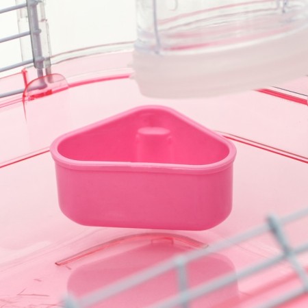 A cage for rodents with a tunnel and filling, 32 x 21 x 55, cm, pink-4
