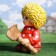 Garden figure "Brownie with a broom" 39cm