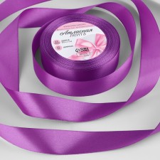 Satin tape, 25 mm × 23 ± 1 m, color warm purple No. 46