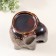 Ceramics candlestick on 1 candle "Elephant. Ethnic patterns" Brown 10x14.5x18 cm