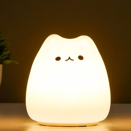 Nightlight "Antistress Cyakish Kitten" Led RGB from batteries 3AAA 9.5x9.5x10.5 cm Risalux-1