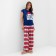 PAZHAMA New Year's Women's KAFTAN "Santa Team", red/blue color, size 40-42