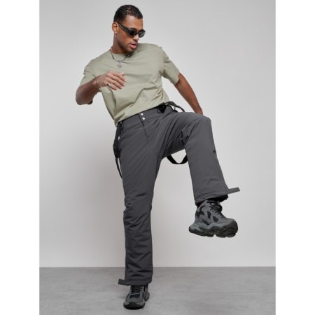 Semi-combinezone ski insulated male winter, size 56, dark gray color-16