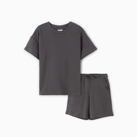 Kit for children (T -shirt, shorts), graphite color, height 116 cm