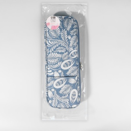 Penal for knitting "Flowers", 1 compartment, 8 pockets, 40 × 15 × 2.5 cm, blue/white color-3