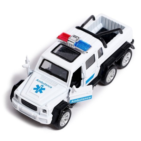 Metal machine "Jeep 6x6 of special services", 1:32, inertia, color white-2